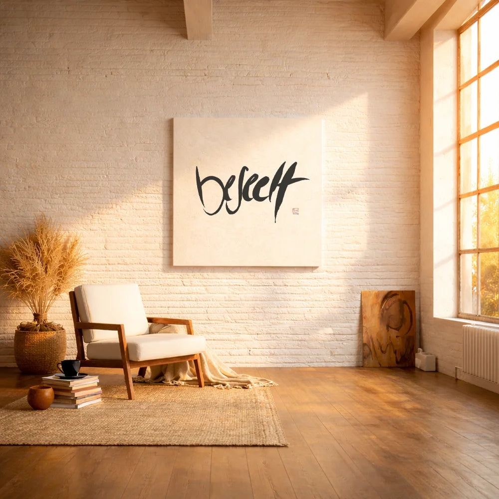 Handgemachte Leinwand „beseelt“ – Originaldruck, Sign by Jwala®, inspirierende Wanddekoration, limitiertes Kunstwerk