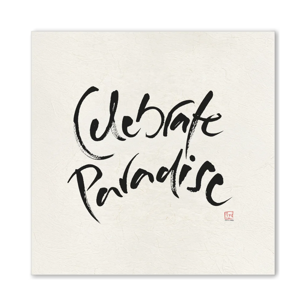 Premium Wandbild „Celebrate Paradise“ – Sign by Jwala® Originaldruck, hochwertige Leinwand, spirituelle Kunst, Unikat aus Tirol