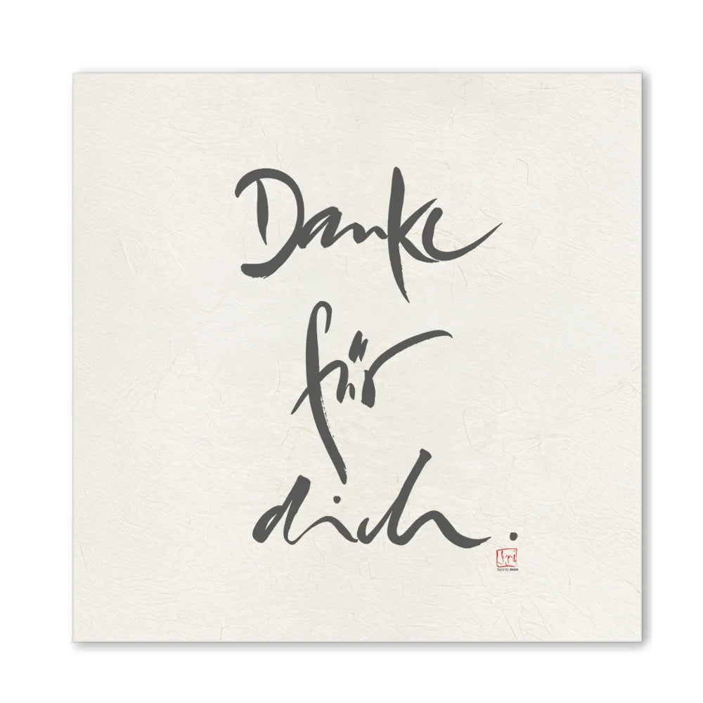 Luxus Leinwanddruck „Danke für dich“ – Sign by Jwala®, exklusive Deko, liebevoll gefertigt, Einzelstück aus Tirol