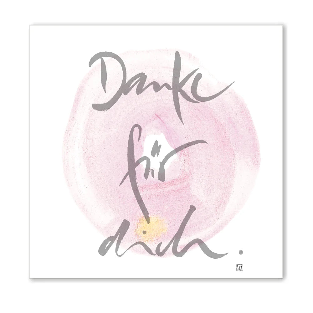 Luxus Leinwanddruck „Danke für dich“ für Paare – Sign by Jwala®, exklusive Deko mit WIR Karte, liebevoll gefertigt, Einzelstück, Premium-Kunst für emotionale Tiefe und gemeinsame Momente