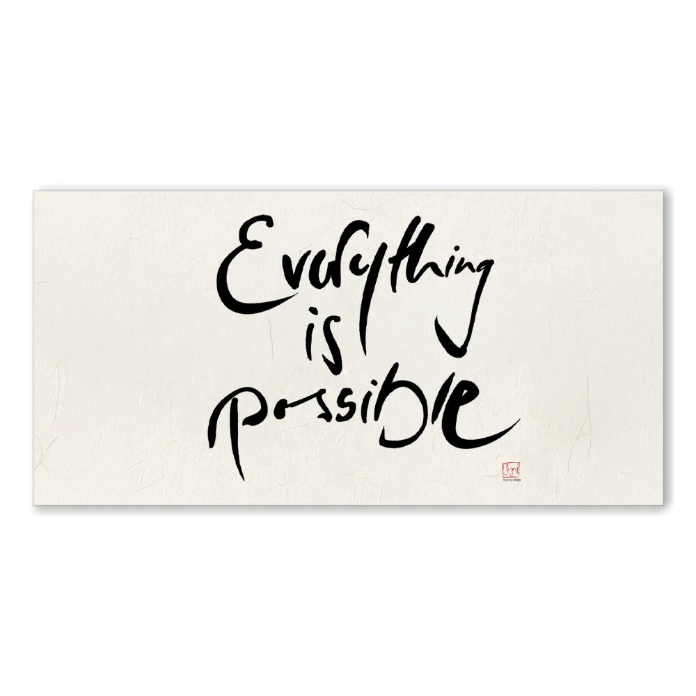 Premium Wandbild „Everything is possible.“ – Sign by Jwala® Originaldruck, hochwertige Leinwand, spirituelle Kunst, Unikat aus Tirol, exklusives Wohnaccessoire für Motivation