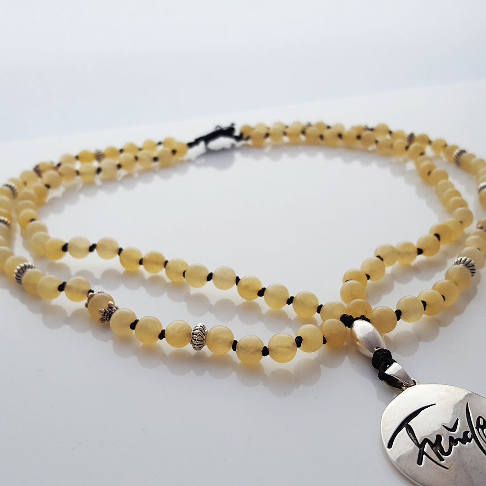 Exklusives Mala-Collier Gelbe Jade – Edelstein-Halskette für Harmonie & positive Energie kaufen