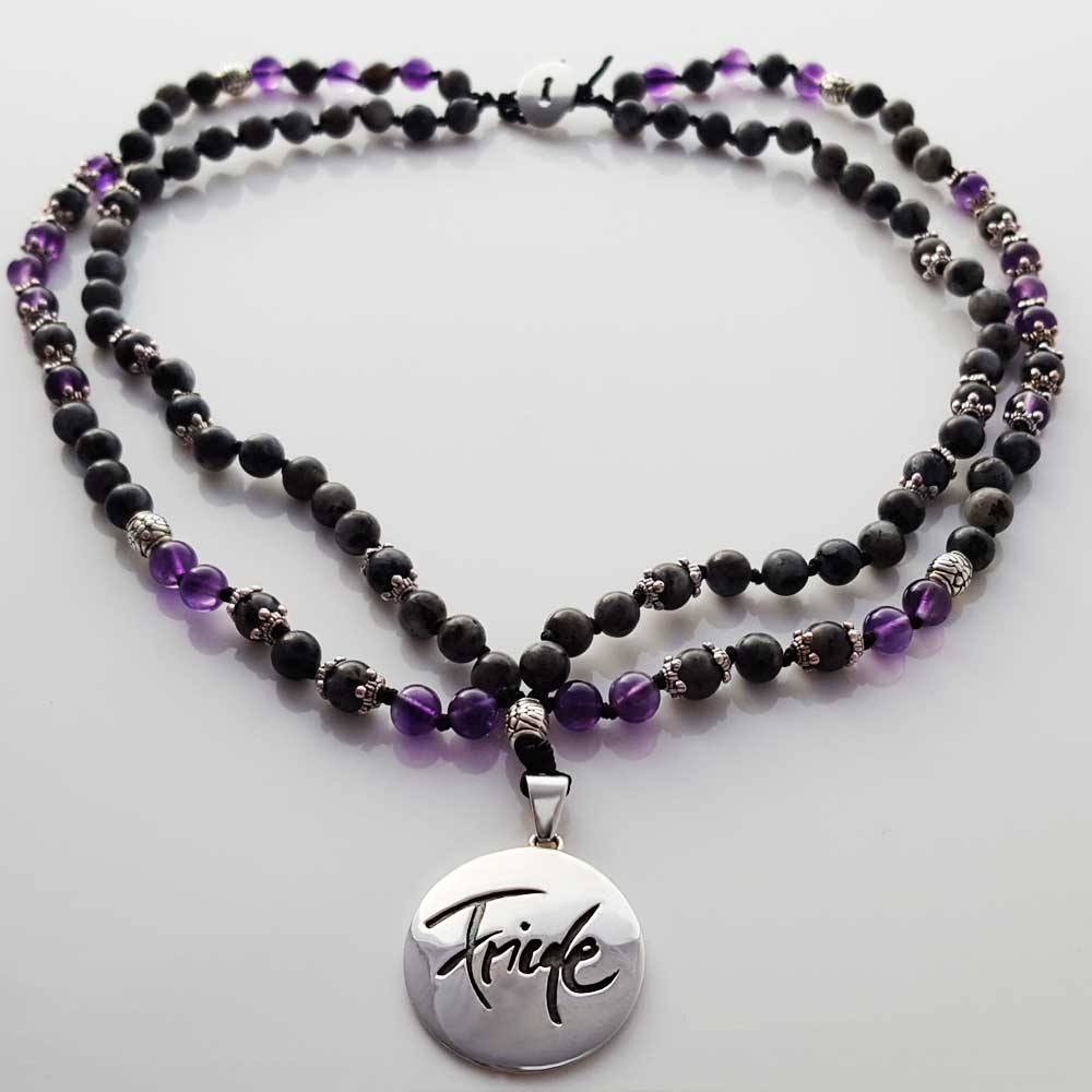 Mala-Collier Labradorit & Amethyst – Unikat für Schutz & inneren Frieden jetzt online kaufen