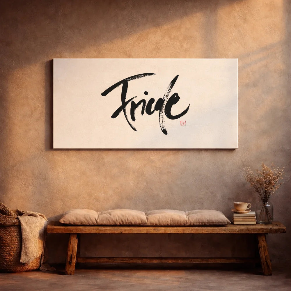 Handgemachte Leinwand „Friede“ – Originaldruck, Sign by Jwala®, inspirierende Wanddekoration, limitiertes Kunstwerk
