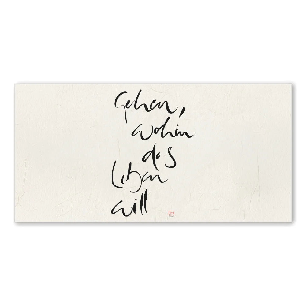 Premium Wandbild „Gehen, wohin das Leben will“ – Sign by Jwala® Originaldruck, hochwertige Leinwand, spirituelle Kunst, Unikat aus Tirol