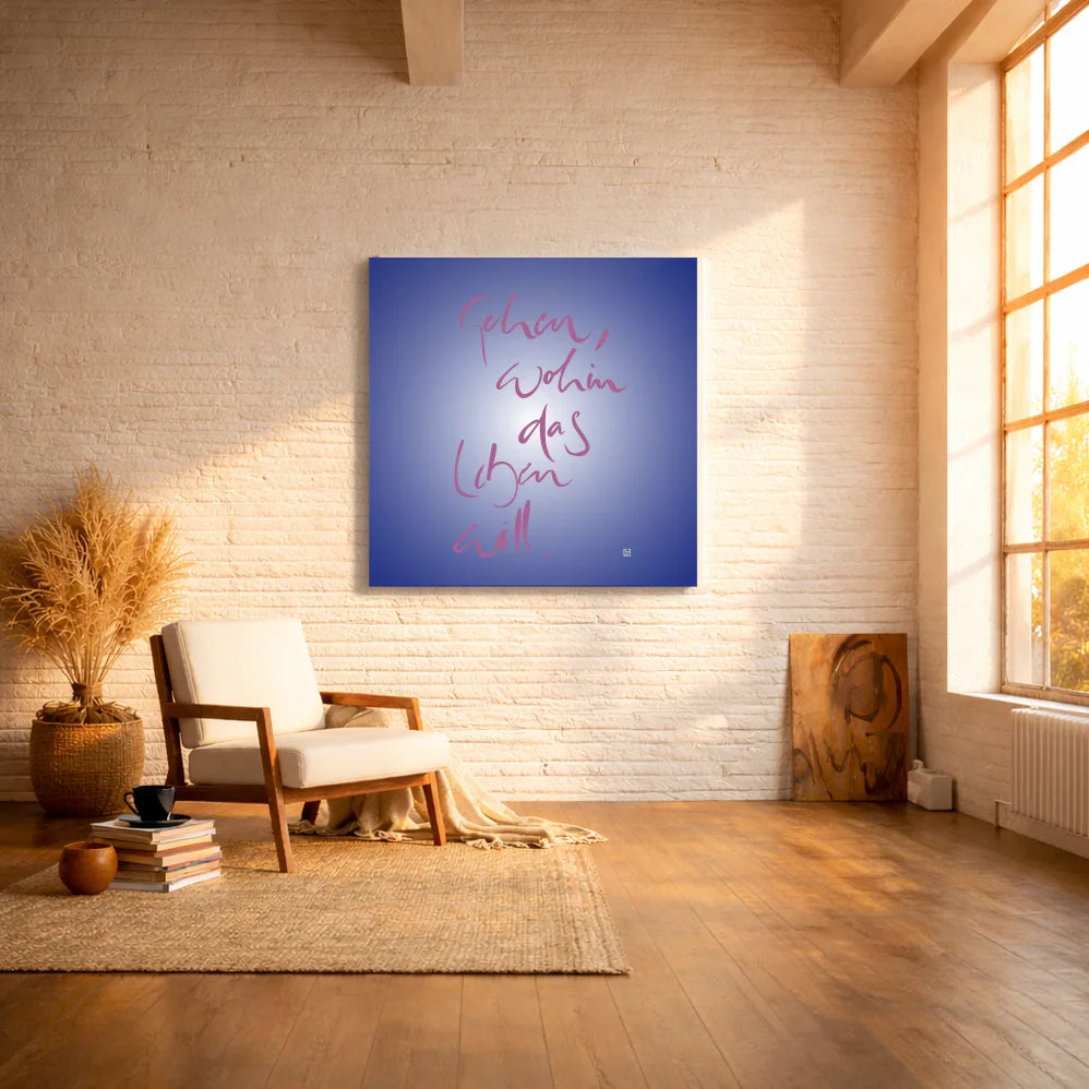 Gehen, wohin das Leben will Leinwand – Limitierte Energiebilder für Paare mit WIR Karte online kaufen | SignShop Tirol