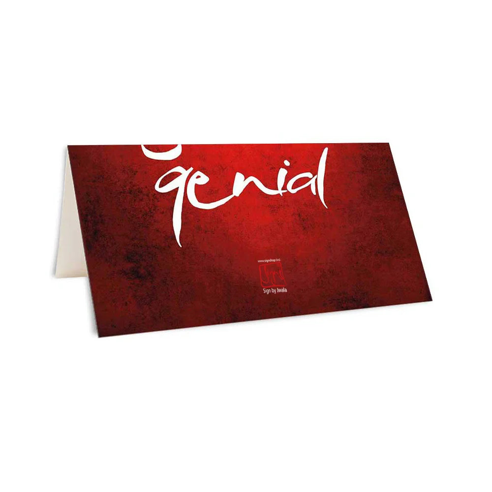 Luxuriöse, handgemachte Klappkarte „Zusammen sind wir genial“ personalisiert kaufen – Exklusive Grußkarte mit individueller Widmung und hochwertigem Design online im SignShop Tirol bestellen – Premium, einzigartige Karte als besondere Geschenkidee für anspruchsvolle Menschen