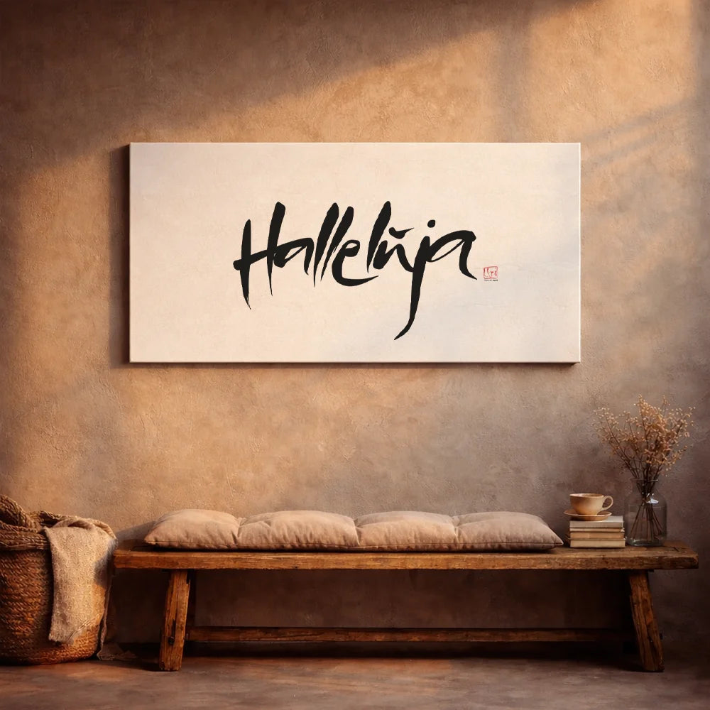 Exklusive Leinwand „Halleluja“ – Originaldruck von Sign by Jwala®, handgefertigte Wandkunst aus Tirol, Limited Edition