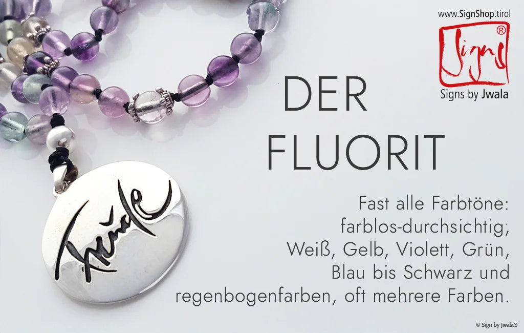 Der FLUORIT wird für Malas im SignShop Tirol verwendet - Von farblos, Weiß, Gelb, Violett, Grün, Blau bis Schwarz – oft mehrfarbig und in schillernden Regenbogentönen.