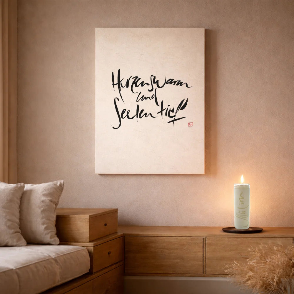 Exklusive Leinwand „Herzenswarm und Seelentief“ – Originaldruck von Sign by Jwala®, handgefertigte Wandkunst aus Tirol, Limited Edition