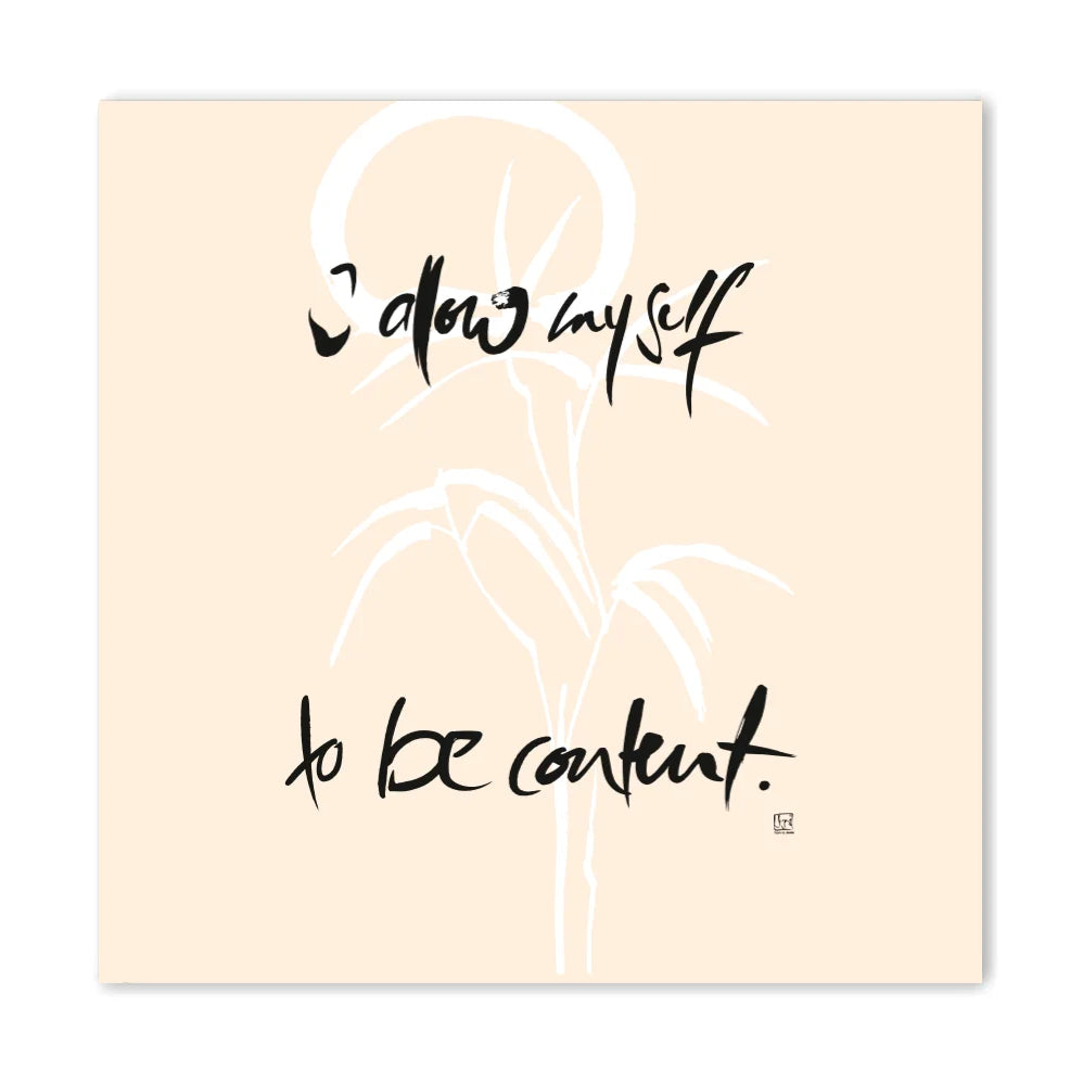 Englische Leinwand I allow myself to be content – Premium Wanddeko mit positiver Message bestellen | SignShop Tirol