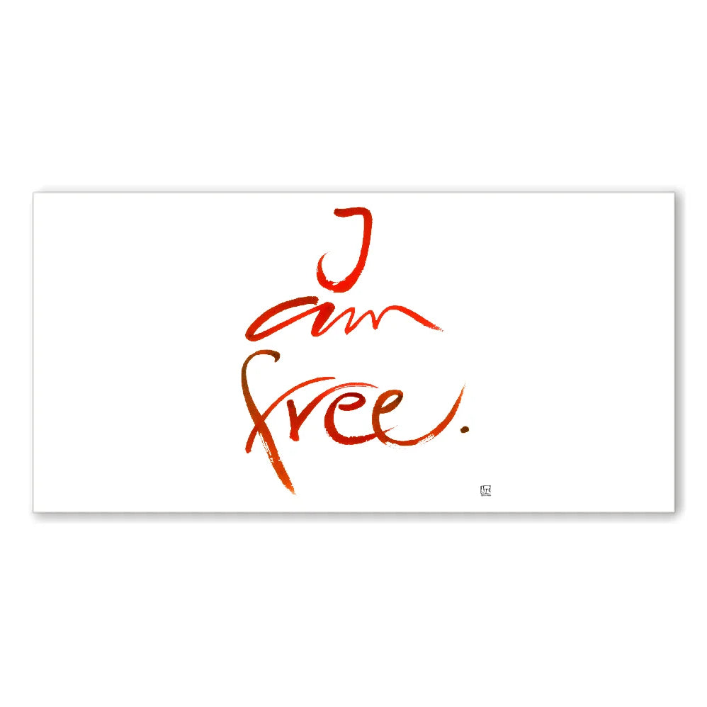 Englische Leinwand I am free – Premium Wanddeko mit positiver Message bestellen | SignShop Tirol
