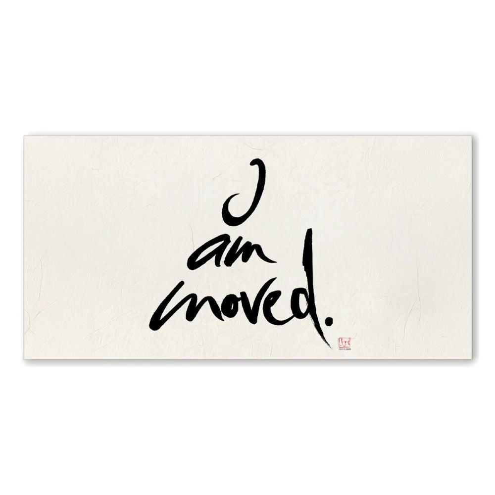Premium Wandbild „I am moved.“ – Sign by Jwala® Originaldruck, hochwertige Leinwand, spirituelle Kunst, Unikat aus Tirol, exklusives Wohnaccessoire für emotionale Tiefe