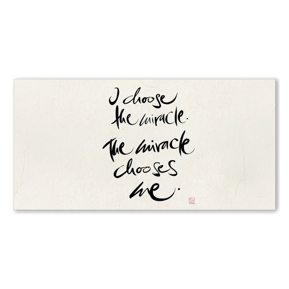 Exklusive Leinwand „I choose the miracle. The miracle chooses me.“ – Originaldruck von Sign by Jwala®, handgefertigte Wandkunst aus Tirol, Limited Edition, einzigartiges Kunstwerk für Inspiration und Wunder