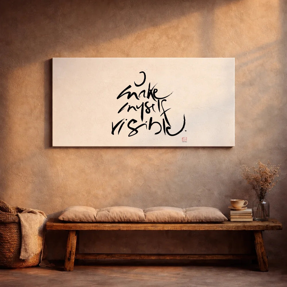 Inspirierendes Leinwandbild „I make myself visible.“ – Sign by Jwala® Original, Limited Edition, hochwertige Kunst aus Tirol, Motivation für Authentizität und innere Stärke