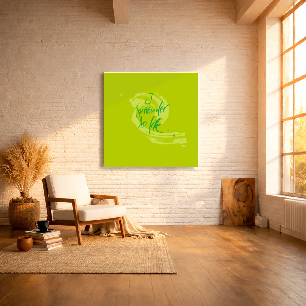Spirituelle Wandbilder Englisch – Hochwertige Leinwand I surrender to life für moderne Wohnräume | SignShop Tirol