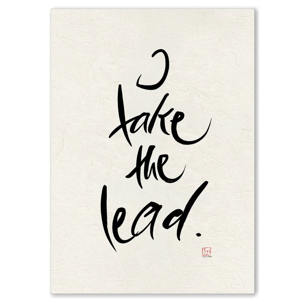 Handgemachtes Leinwandbild „I take the lead.“ – Originaldruck, Sign by Jwala®, inspirierende Wanddekoration, limitiertes Kunstwerk, wertvolles Geschenk für Selbstvertrauen und Durchsetzungskraft