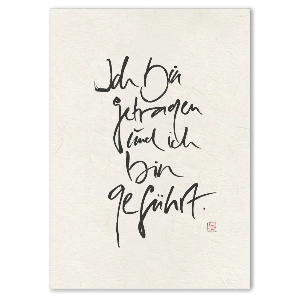 Premium Wandbild „Ich bin getragen und ich bin geführt.“ – Sign by Jwala® Originaldruck, hochwertige Leinwand, spirituelle Kunst, Unikat aus Tirol