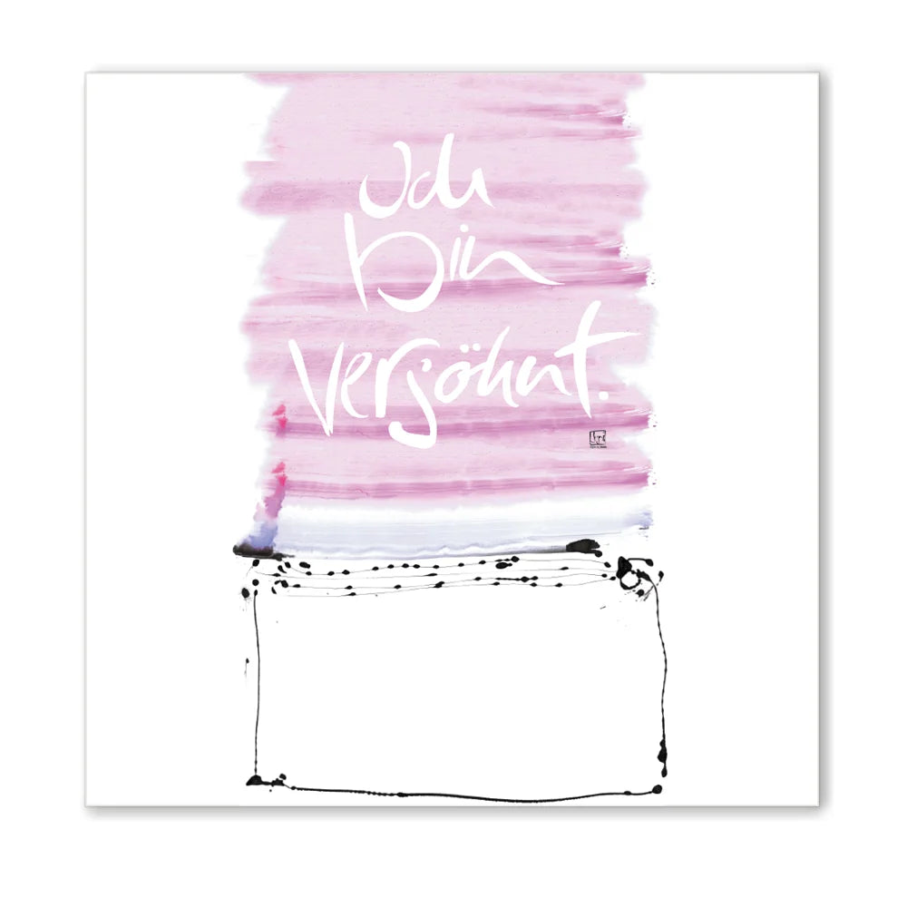 Premium Wandbild „Ich bin versöhnt“ für Paare – Sign by Jwala® Originaldruck, hochwertige Leinwand mit WIR Karte, spirituelle Kunst, Unikat, exklusives Wohnaccessoire für Versöhnung und Liebe