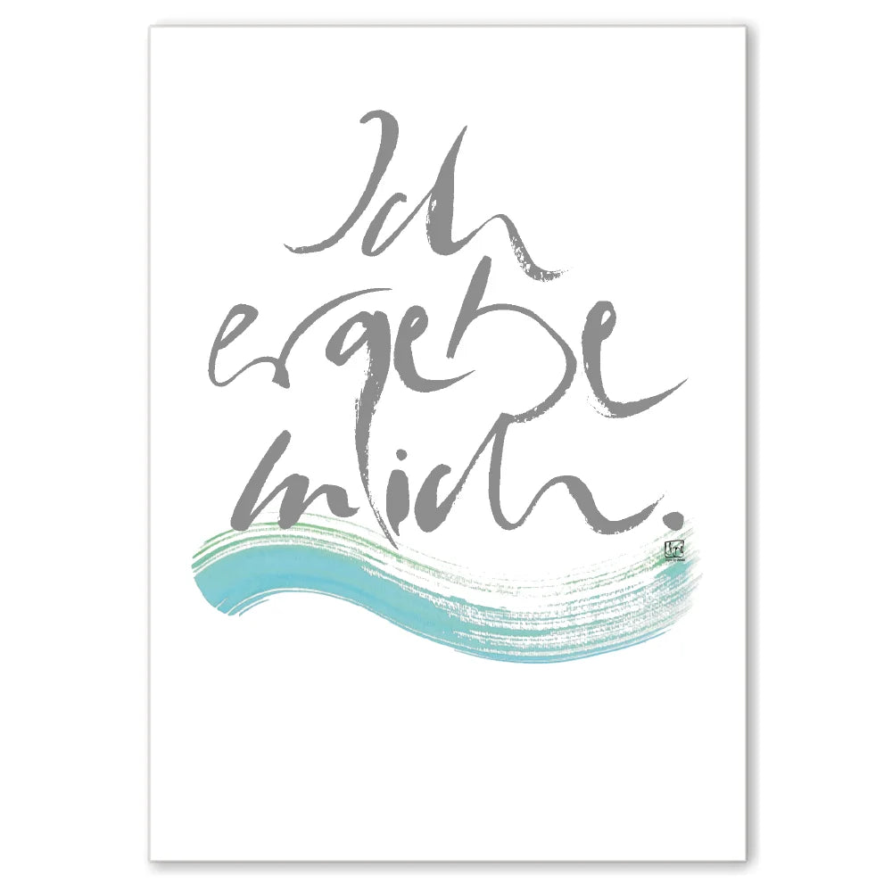 Premium Wandbild „Ich ergebe mich“ für Paare – Sign by Jwala® Originaldruck, hochwertige Leinwand mit WIR Karte, spirituelle Kunst, Unikat, exklusives Wohnaccessoire für Vertrauen und Loslassen