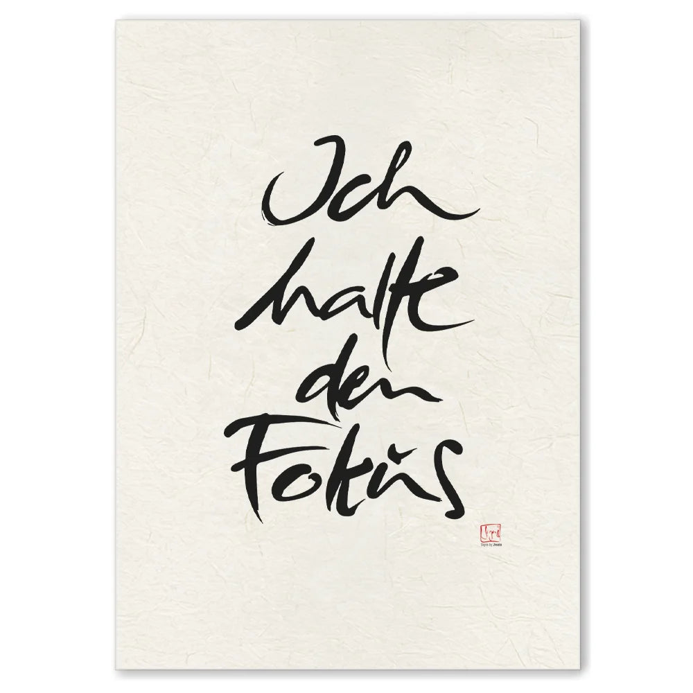 Luxus Leinwanddruck „Ich halte den Fokus“ – Sign by Jwala®, exklusive Deko, liebevoll gefertigt, Einzelstück aus Tirol