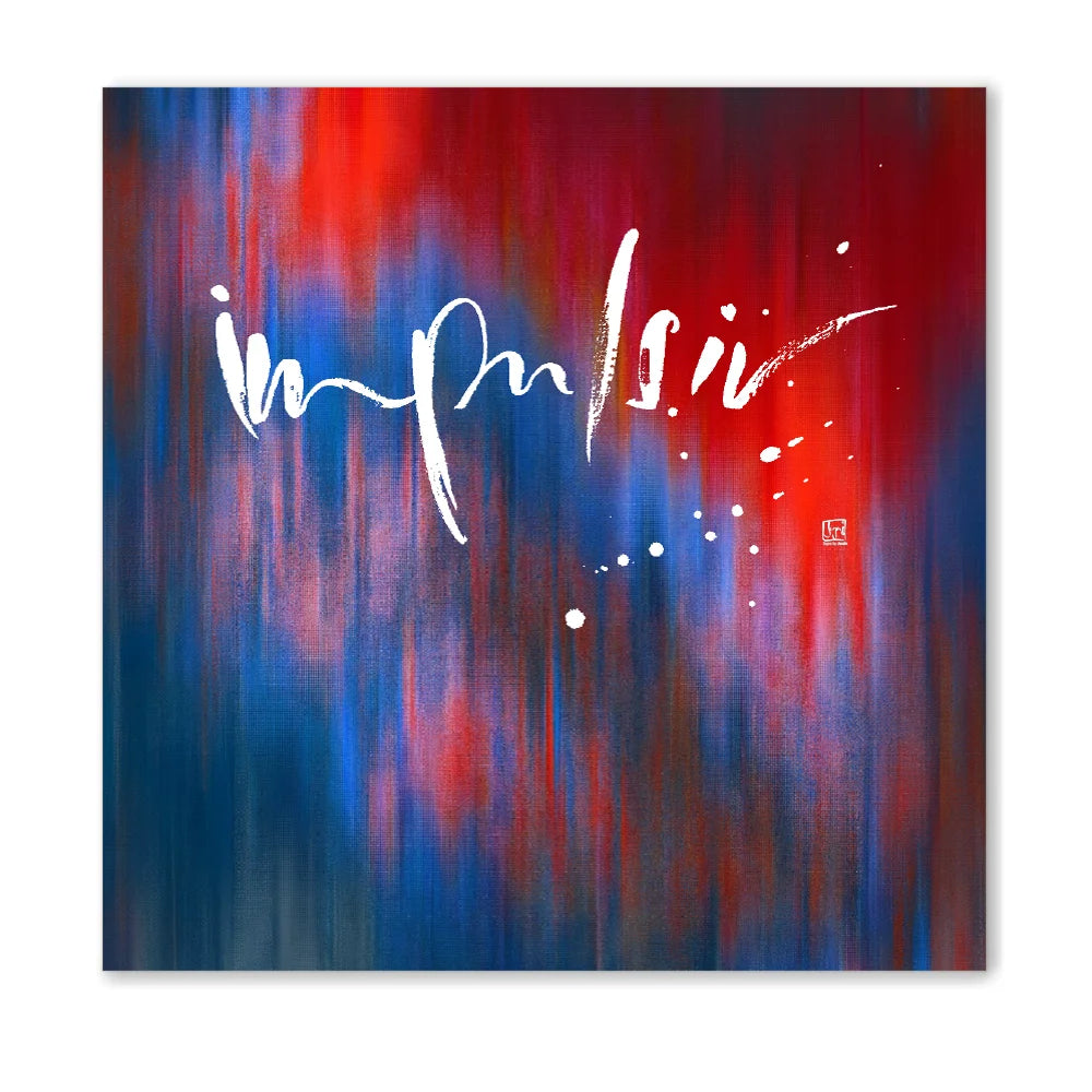 Premium Wandbild „impulsiv“ für Paare – Sign by Jwala® Originaldruck, hochwertige Leinwand mit WIR Karte, spirituelle Kunst, Unikat aus Tirol, exklusives Wohnaccessoire für emotionale Dynamik