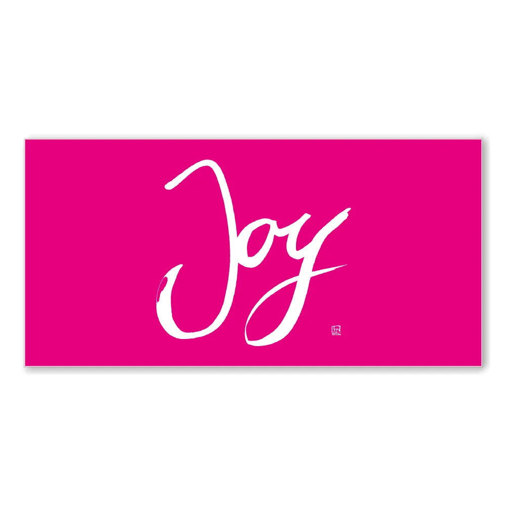 Originaldruck Leinwand „Joy.“ – SignShop.Tirol, einzigartige Wandkunst mit Fingerzeige Karte, handgemacht, wertvolles Geschenk für Lebensfreude