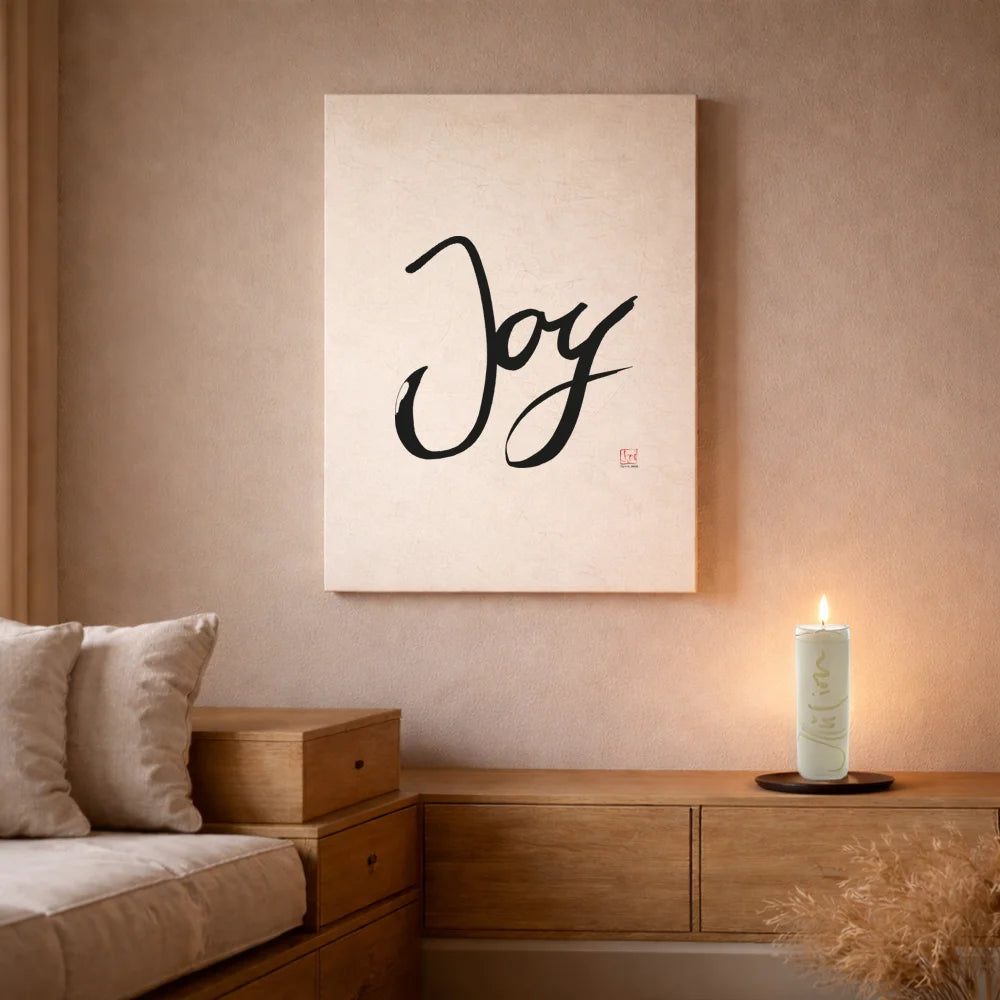 Luxus Leinwanddruck „Joy.“ – Sign by Jwala®, exklusive Deko, liebevoll gefertigt, Einzelstück aus Tirol, Premium-Kunst für emotionale Ausstrahlung