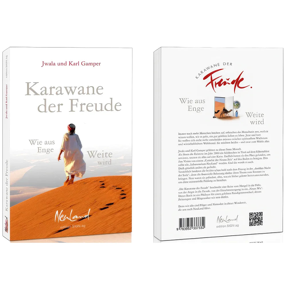 Handverlesenes Buch „Karawane der Freude“ – Original von Jwala und Karl Gamper, limitiertes Werk, spirituelle Lebenshilfe für mehr Freude, Sinn und erfülltes Sein