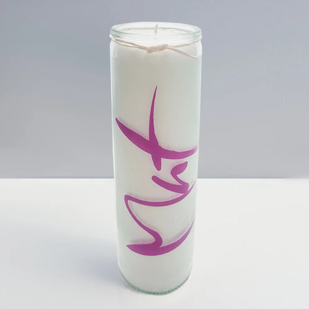 Veredelte, weiße Kerze im Glas „Mut“ kaufen – Exklusive SignKerze mit inspirierender Aufschrift online im SignShop Tirol bestellen – Besondere Geschenkidee für Kraft und Zuversicht