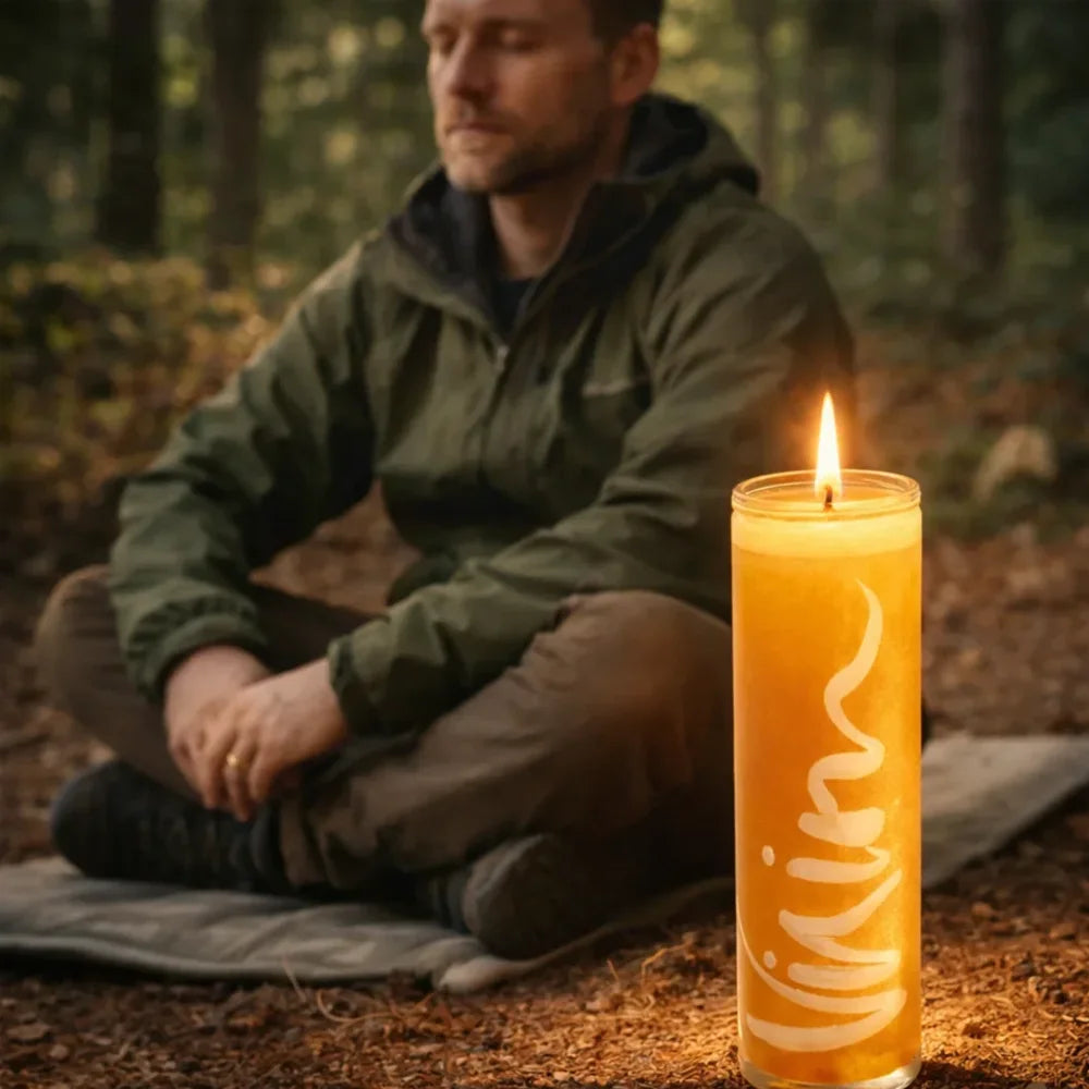 Premium Kerze „Vision“ – Sign by Jwala®, edle Handarbeit, Unikat, exklusive Kerze für Meditation, Zielsetzung und spirituelle Rituale