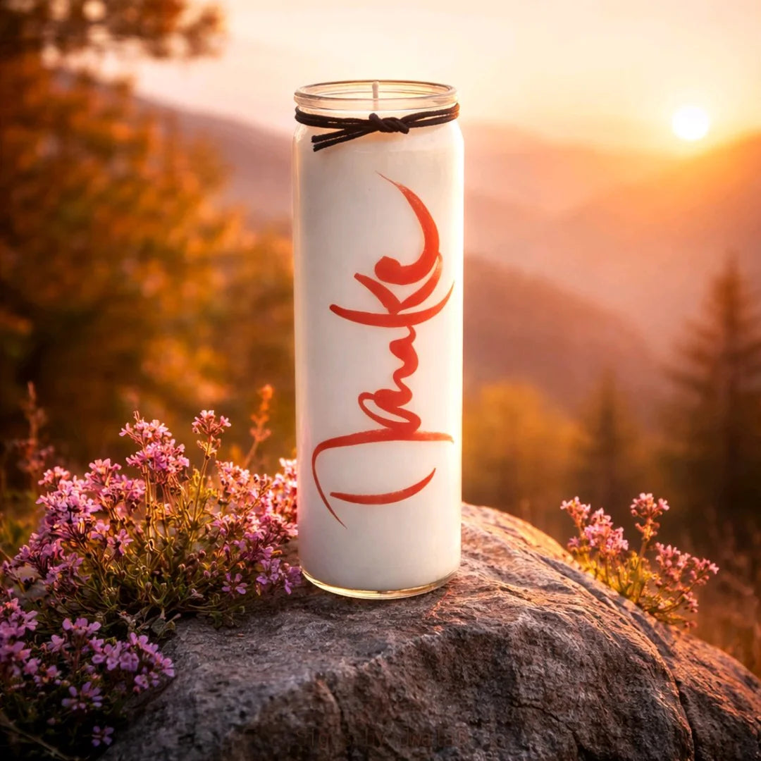 SignKerze „Danke“ – Duftfreie, vegane Kerze mit Dankbarkeitsbotschaft, nachhaltige Zero-Waste-Geschenkidee aus dem SignShop Tirol online kaufen