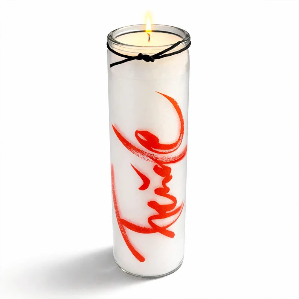 Nachhaltige SignKerze „Freude“ mit 100 Stunden Brenndauer – Kerze mit Friedensbotschaft, sichere Online-Bestellung im SignShop Tirol