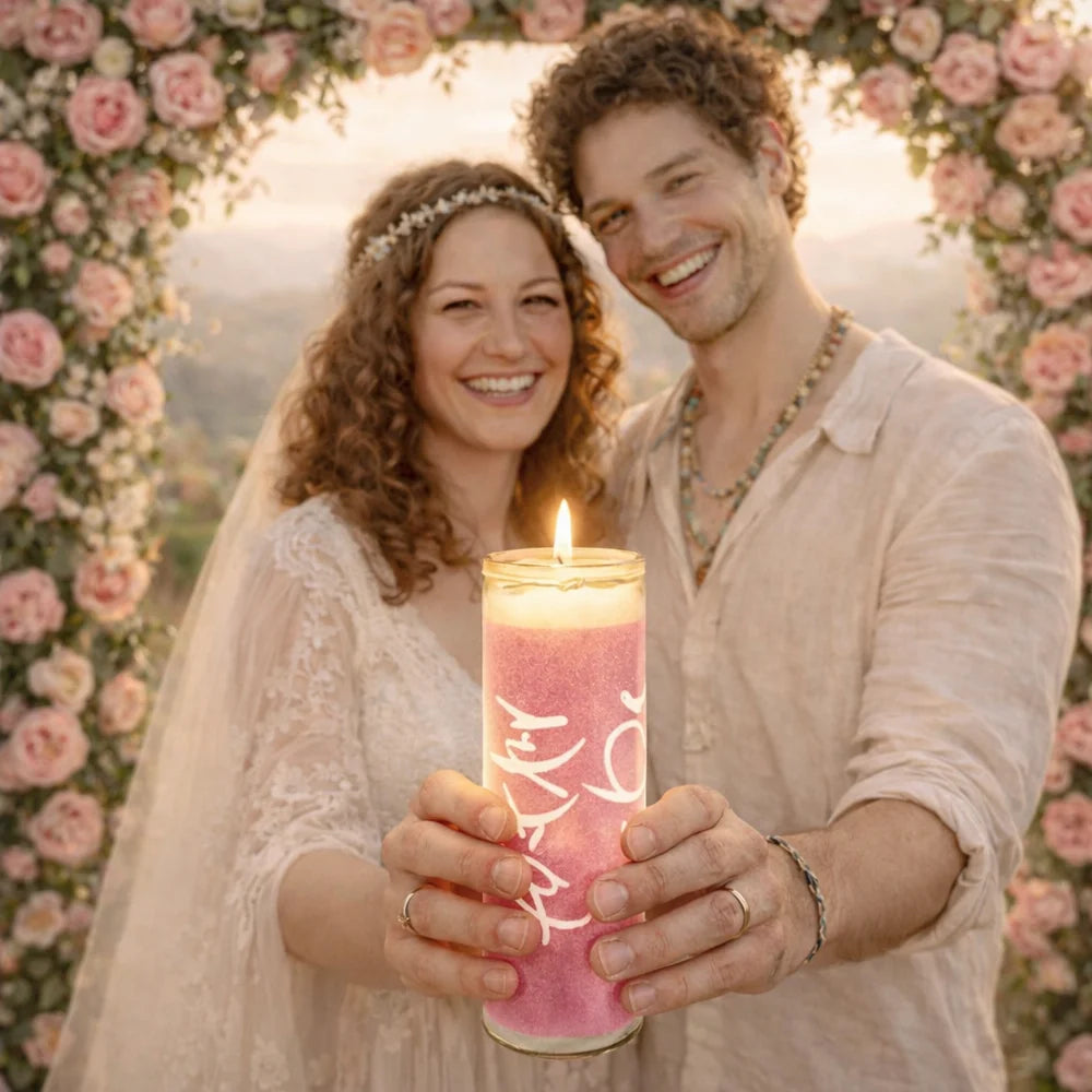 SignKerze „Liebe ist im Spiel“ mit 100h Brenndauer – hochwertige vegane Kerze, sicher online kaufen im SignShop Tirol