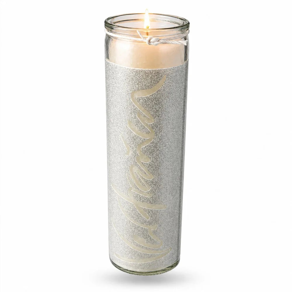 Premium Duftkerze „Vertrauen“ Silber – Sign by Jwala®, liebevoll gefertigte Designkerze, spirituelle Wohnaccessoires, Unikat aus Tirol, exklusives Wohnaccessoire