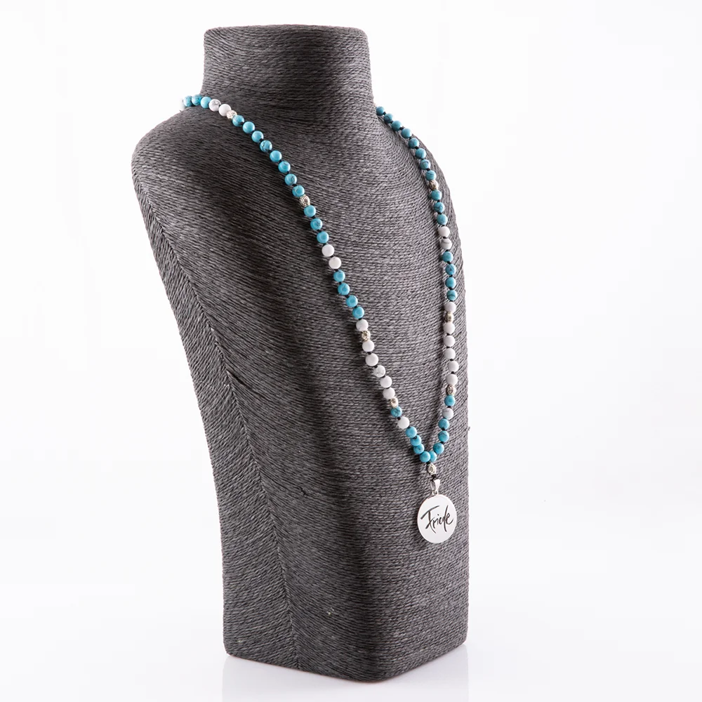 Original Friede-Mala Türkis/Howlith – SignShop.Tirol, einzigartige Schmuckkette, handgemacht, wertvolles Accessoire für Energie, Schutz und Wohlbefinden
