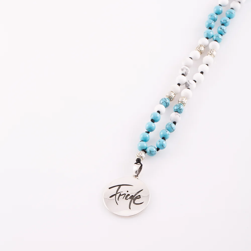 Original Friede-Mala Türkis/Howlith – SignShop.Tirol, einzigartige Schmuckkette, handgemacht, wertvolles Accessoire für Energie, Schutz und Wohlbefinden
