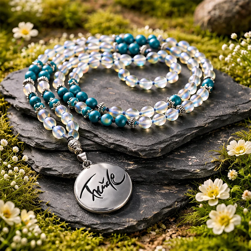 Mala mit Mondstein und Türkis online kaufen – einzigartige Freude-Mala, sicher bestellen im SignShop Tirol