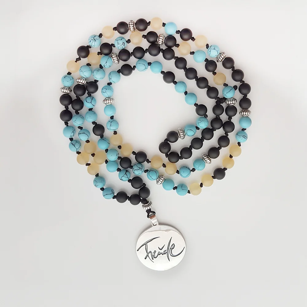 Mala „Freude“ aus Onyx, Türkis und Jade aus dem SignShop Tirol – liebevoll gestaltetes Schmuckstück für positive Energie und Selbstfürsorge