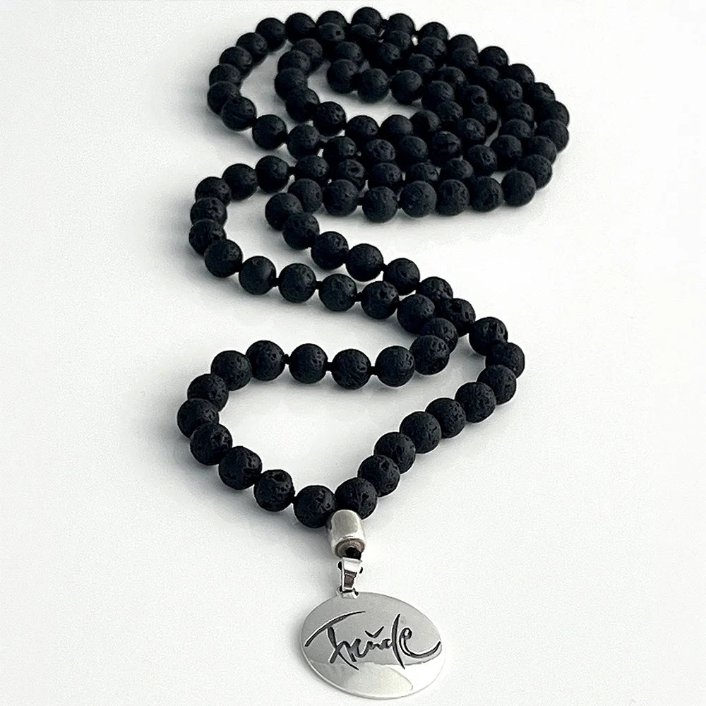 Luxus Männer Mala „Freude“ Lavastein – Sign by Jwala®, exklusive Meditationskette, liebevoll gefertigt, Premium-Qualität für Achtsamkeit und spirituelle Entwicklung
