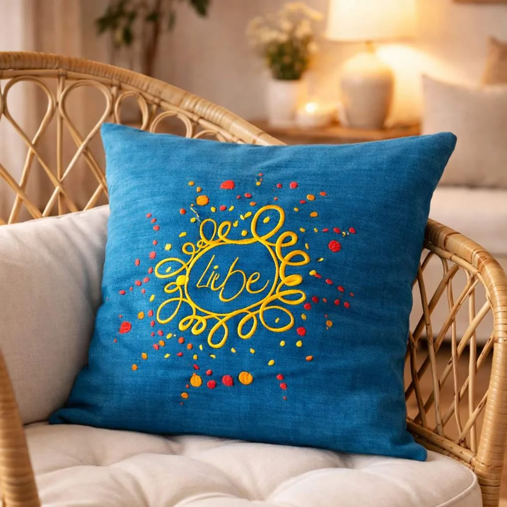 Zirbenkissen „Liebe Ornament“ aus handgewebtem Bauernleinen – Dekoratives, handgefertigtes Kissen mit Stickerei und Zirbenfüllung, SignShop Tirol online entdecken