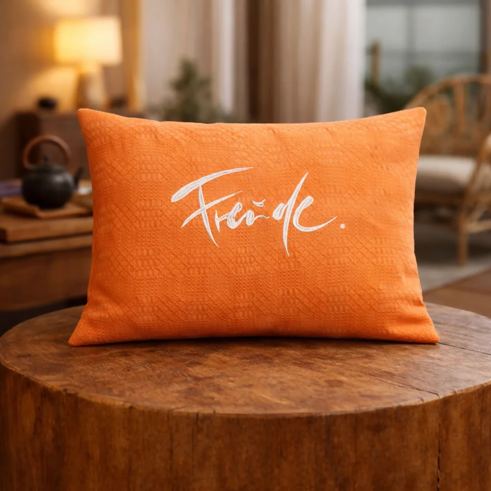 Original Bauernleinen Zirbenkissen „Freude“ aus dem SignShop Tirol – traditionelles Tiroler Wohnaccessoire mit wohltuendem Zirbenduft online bestellen