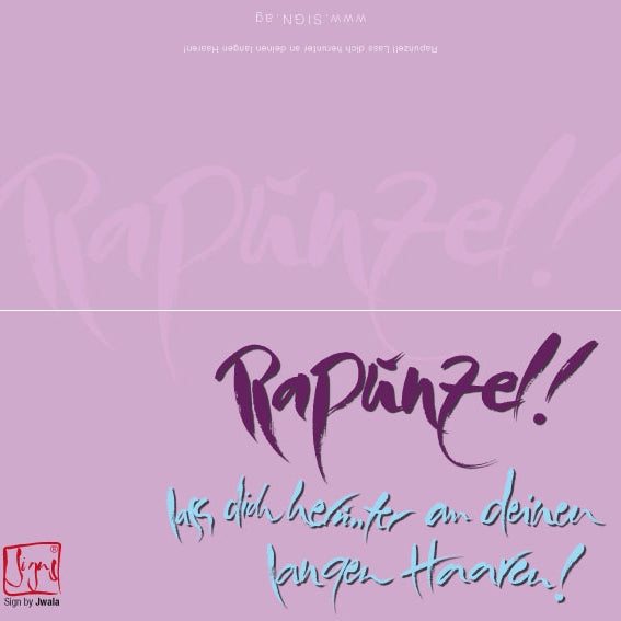 10 Klappkarten "Rapunzel, lass' dich herunter an deinen langen Haaren!"