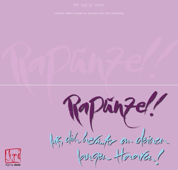 10 Klappkarten "Rapunzel, lass' dich herunter an deinen langen Haaren!"