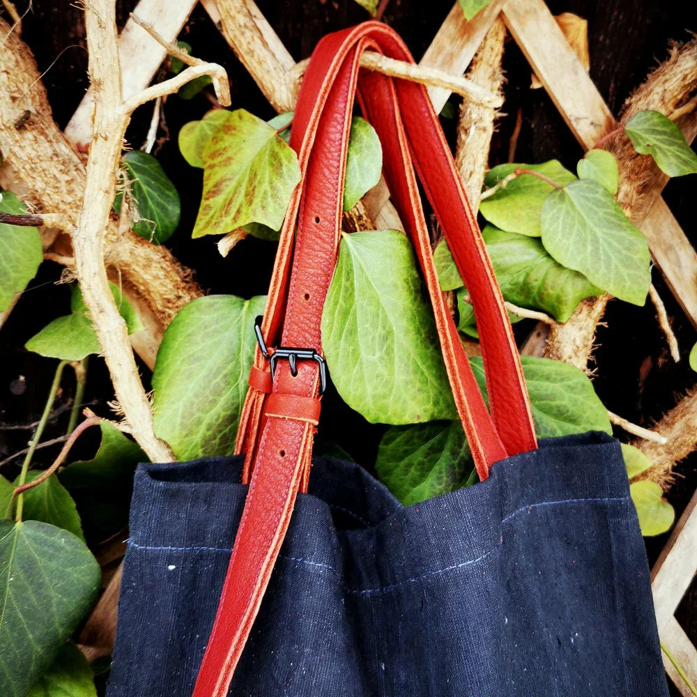 Luxus Tragetasche aus Bauernleinen – Sign by Jwala®, exklusive Schultertasche, liebevoll gefertigt, Premium-Qualität für Shopping, Ausgehen und besondere Anlässe