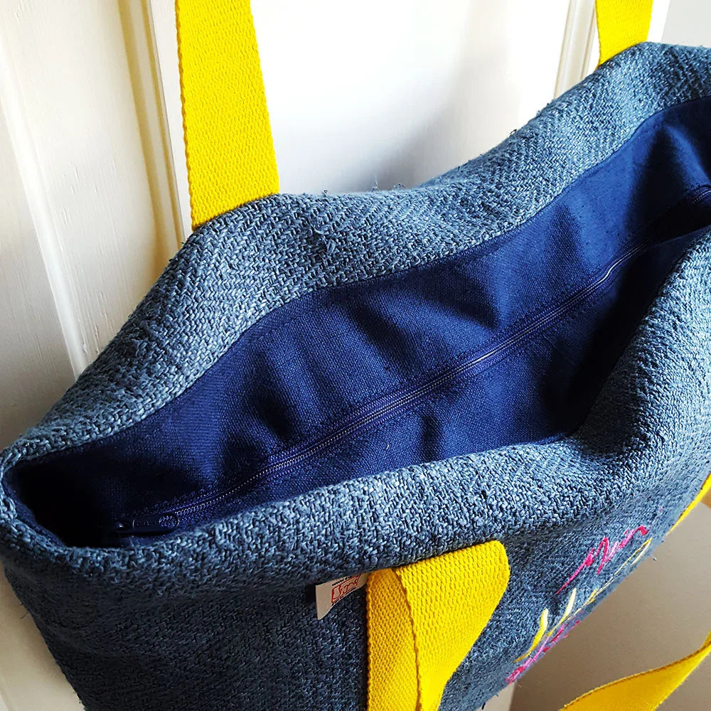 Handgemachte Beach Bag „Mein Herz geht auf“ – Original von Sign by Jwala®, limitiertes Einzelstück, nachhaltige Tragetasche für Sommer, Reisen und Outdoor-Abenteuer