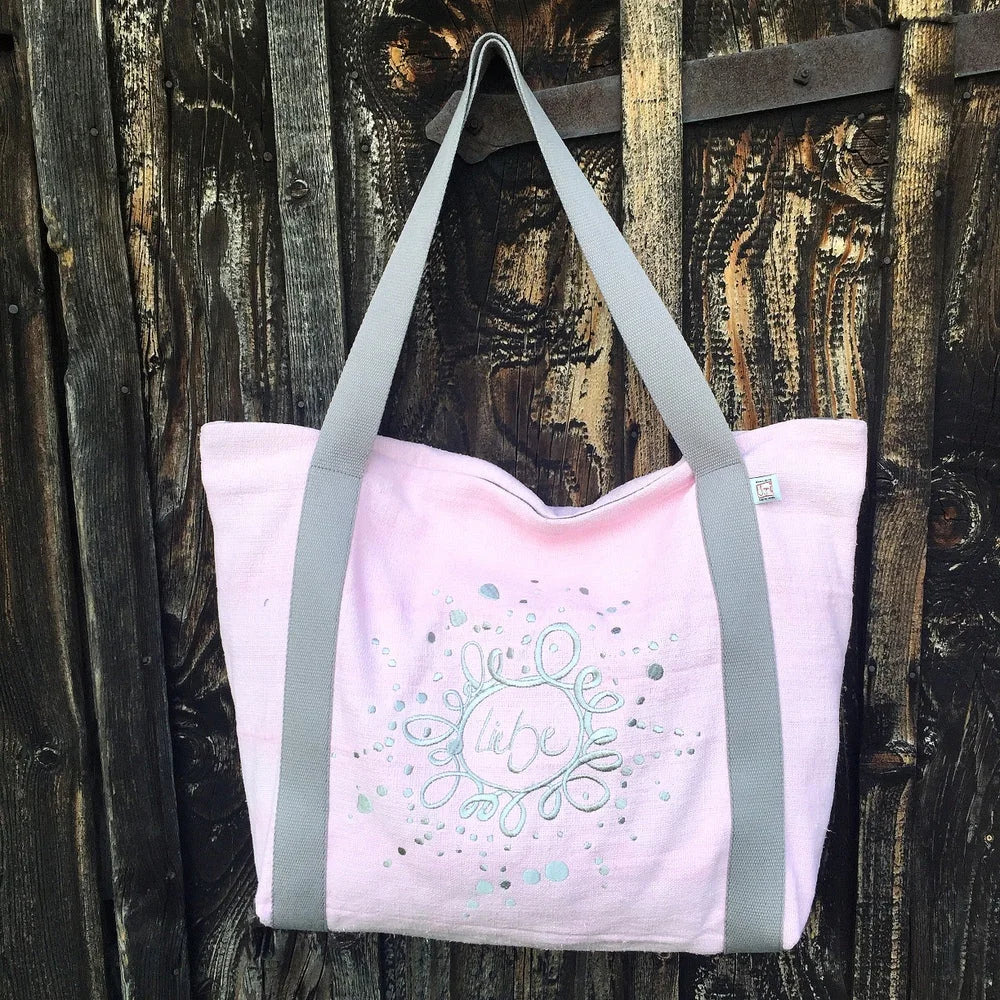 Design Strandtasche „Mein Herz geht auf“ – Sign by Jwala®, Limited Edition, hochwertiges Unikat, nachhaltige Tragetasche für Sommer, Naturgenuss und entspannte Ausflüge