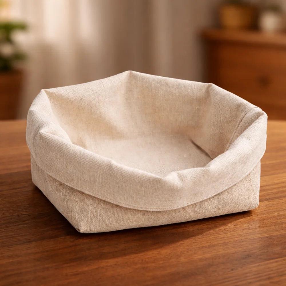 Premium Brotkorb „Liebe ist der Schlüssel“ beige – Sign by Jwala®, liebevoll genäht, einzigartiges Unikat aus Tirol, exklusives Küchenzubehör