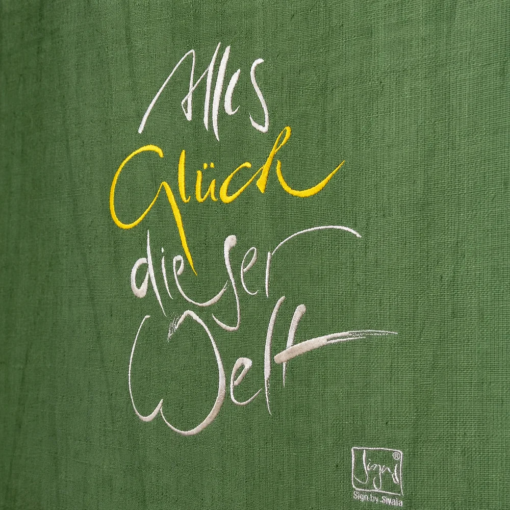 Luxus Leinwanddruck „Haussegen Alles Glück dieser Welt“ – Sign by Jwala® mit Fingerzeige Karte, exklusive Deko, liebevoll gefertigt, Einzelstück aus Tirol, Premium-Kunst für Ihr Zuhause