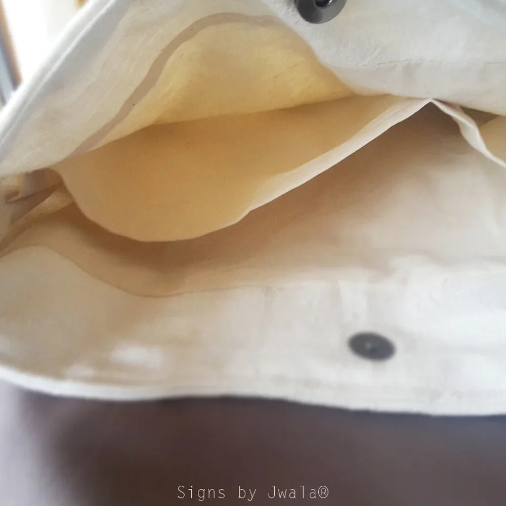 Luxus Shopper „Happy“ aus Bauernleinen – Sign by Jwala®, exklusive Stofftasche, liebevoll gefertigt, Premium-Qualität für Reisen, Shopping und stilvolle Auftritte